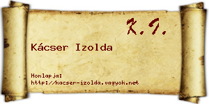 Kácser Izolda névjegykártya